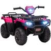 Aosom 12V Ride on ATV for Kids, Kids Electric 4 Wheeler 2.5MPH with Headlight, Music, MP3, Treaded Tires, Battery Powered Quad for Toddler 35 Years, Pink view 1