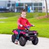 Aosom 12V Ride on ATV for Kids, Kids Electric 4 Wheeler 2.5MPH with Headlight, Music, MP3, Treaded Tires, Battery Powered Quad for Toddler 35 Years, Pink view 2
