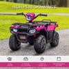 Aosom 12V Ride on ATV for Kids, Kids Electric 4 Wheeler 2.5MPH with Headlight, Music, MP3, Treaded Tires, Battery Powered Quad for Toddler 35 Years, Pink view 3