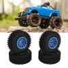 RiToEasysports RC Car Tires, 4pcs RC Tire and Wheels Set Aluminum Alloy Rims Hub Rubber Tires for 1/18 for SCX24 1/24 Car (Blue) Rc Tires view 2