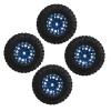 RiToEasysports RC Car Tires, 4pcs RC Tire and Wheels Set Aluminum Alloy Rims Hub Rubber Tires for 1/18 for SCX24 1/24 Car (Blue) Rc Tires view 3