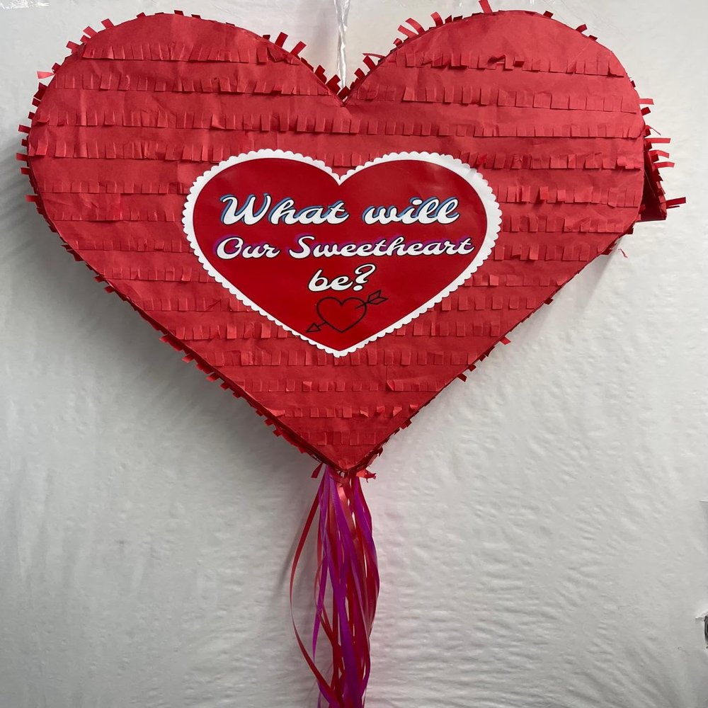 Baby Bottle Piata | Valentines Day Themed "What Will Our Valentine Be?" Party Decoration, Handcrafted, Perfect for Baby Shower or Valentine's Celebration, Fun and Durable