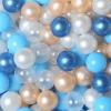 TRENDPLAY Plastic Balls for Ball Pits - Pack of 100 Hollow Balls- Safe and Exciting Playtime - Perfect for Toddler Baby Pools,Party,Festival Decoration, Pearl Blue+Gold+Clear view 1