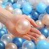 TRENDPLAY Plastic Balls for Ball Pits - Pack of 100 Hollow Balls- Safe and Exciting Playtime - Perfect for Toddler Baby Pools,Party,Festival Decoration, Pearl Blue+Gold+Clear view 2