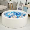 TRENDPLAY Plastic Balls for Ball Pits - Pack of 100 Hollow Balls- Safe and Exciting Playtime - Perfect for Toddler Baby Pools,Party,Festival Decoration, Pearl Blue+Gold+Clear view 3