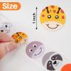 1000 Pieces Cute Animal Round Face Stickers, Cartoon Stickers for Kids Party Favor Birthday Classroom Decoration and Outdoor Activities (1" Diameter / 2 Rolls) view 3