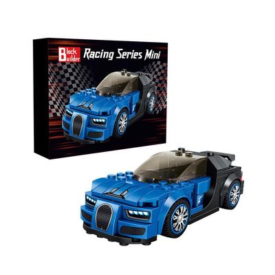 Block Builder Bugatti Racing Car Building Block Set (237 Pieces). Racing Car Building Blocks for Kids and Adults (Blue)