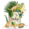 21 PCS Gold Dinosaur Cake Toppers Dinosaur Figures Green Ball Cake Decorations for Dinosaur Theme Birthday Supplies (Gold) view 1