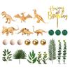 21 PCS Gold Dinosaur Cake Toppers Dinosaur Figures Green Ball Cake Decorations for Dinosaur Theme Birthday Supplies (Gold) view 3