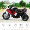 OLAKIDS Kids Ride on Motorcycle, 6V Licensed BMW Electric Motor with Music, Foot Pedal, Headlight, Leather Seat Cushion, 4 Wheels Battery Powered Tricycle for Boys Girls (Garnet) view 4