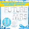 Junkin 20 Inch Bachelorette Pool Floats Bride Party Float Inflatable Floating Letter Set Bachelorette Decorations Gifts for Pool Beach Party with Adhesive Dots (White Gold,Future Mrs) view 2