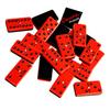 OMURA Games | Acrylic Double 6 Jumbo Dominoes Games Set with Spinner | Color: RED/Black on The Back view 1
