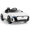 OLAKIDS Kids Ride on Car, Licensed Audi RS e-tron GT 12V Electric Vehicle with Remote Control, Battery Powered Toddlers Toy with Spring Suspension, Headlights, Music, MP3, USB, TF (White) view 1
