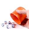ibasenice 4sets Thicken Dice Cups with -cheating Transparent Covers for Ktv Bar Games Includes Dices Orange Color for Fun Gatherings and Parties view 2