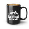 Chess Coffee Mug 15oz Black - be a chess lgnd - Chess Board Game Chess Pieces Chess Gifts Chess Club Chess Trainer Checkmate view 1
