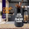 Chess Coffee Mug 15oz Black - be a chess lgnd - Chess Board Game Chess Pieces Chess Gifts Chess Club Chess Trainer Checkmate view 2