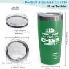 Flairy Land Chess Green Tumbler 20oz - dominate it - Chess Board Game Chess Pieces Chess Gifts Chess Club Chess Trainer Checkmate view 3
