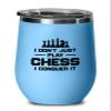 Chess Blue Wine Tumbler 12oz - conquer it - Computer Chess Player Strategy Games Chess Tactics Winning Chess Board Games view 1