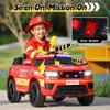 TOBBI 12V Electric Fire Truck Ride-On Car with Remote Control, Bluetooth view 2