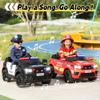 TOBBI 12V Electric Fire Truck Ride-On Car with Remote Control, Bluetooth view 3
