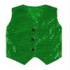 JEATHA Boys Girls Sequins Vest Dance Tops Sleeveless Waistcoat Stage Performance Costume Outerwear Jacket Dark Green 15-16 Years view 3