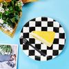 40 Pcs Race Car Birthday Party Supplies Black and White Checkered Party Supplies 7"Checkered Paper Plate,Black White Plate for Kids Car Sports Themed Racing Birthday Party Decorations (Black White) view 3