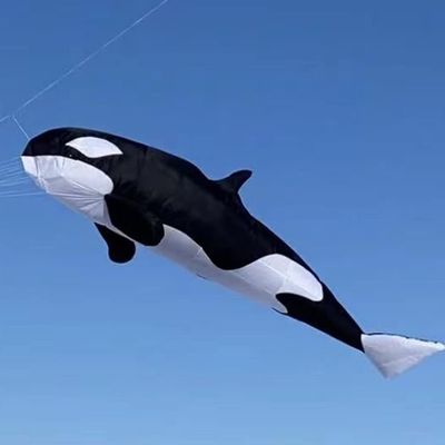 Soft Inflatable Killer Whale Kite Pendant for Adults Giant Black Whale Kite Line Laundry