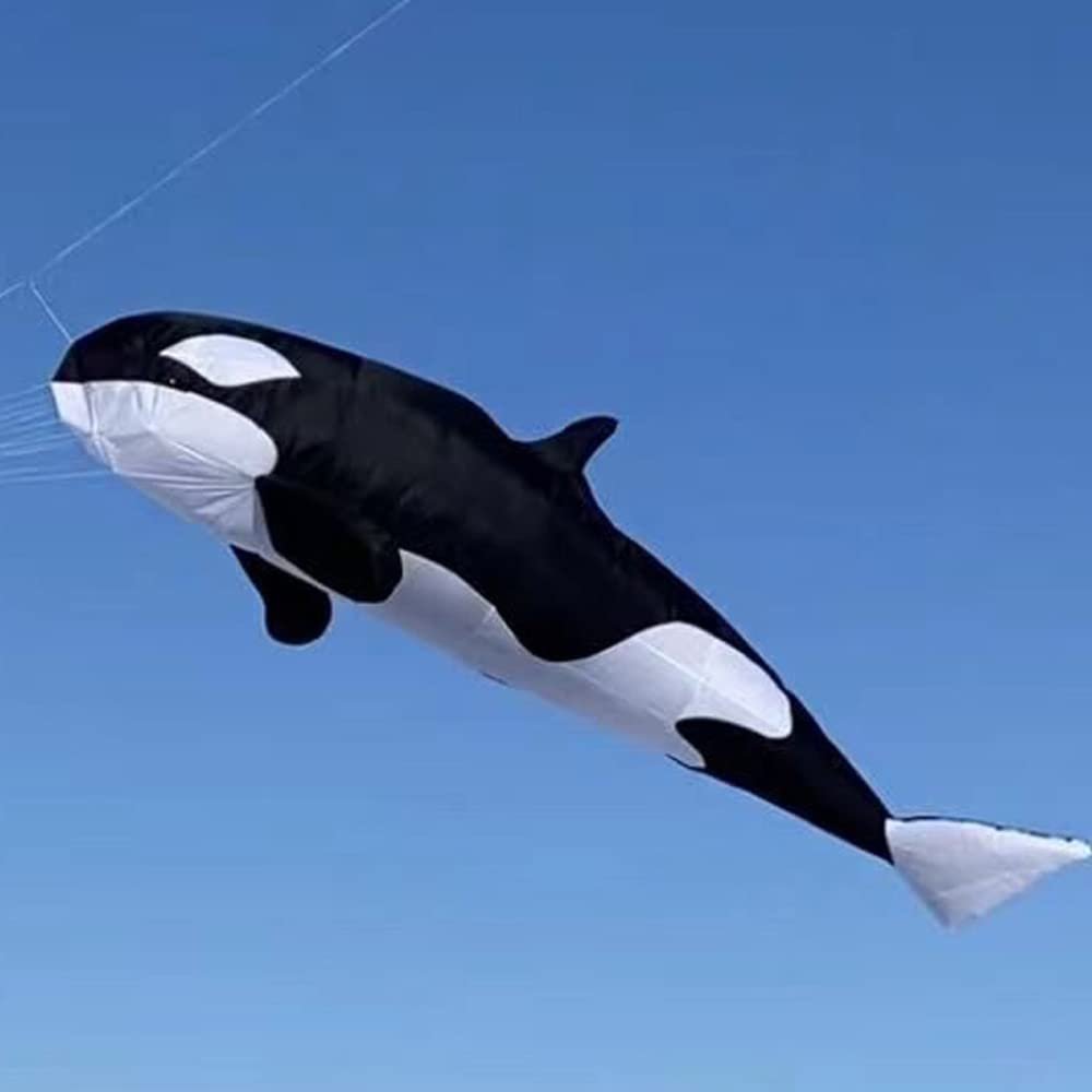 Soft Inflatable Killer Whale Kite Pendant for Adults Giant Black Whale Kite Line Laundry