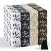 48 Pieces MTG Dice Counters Token Dice, Magic The Gathering Glitter Sparkle, Loyalty Starry Marble D6 Cube Compatible with MTG, CCG, Card Gaming Accessory (Black & White) view 1