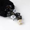 48 Pieces MTG Dice Counters Token Dice, Magic The Gathering Glitter Sparkle, Loyalty Starry Marble D6 Cube Compatible with MTG, CCG, Card Gaming Accessory (Black & White) view 3