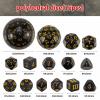 CiaraQ DND Polyhedral Dice Set (15pcs) D4-D100 Game Dice with Dice Bag for Dungeons and Dragons Role Playing Table Games (Black & Yellow) view 2