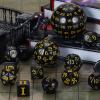 CiaraQ DND Polyhedral Dice Set (15pcs) D4-D100 Game Dice with Dice Bag for Dungeons and Dragons Role Playing Table Games (Black & Yellow) view 3