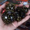 CiaraQ DND Polyhedral Dice Set (15pcs) D4-D100 Game Dice with Dice Bag for Dungeons and Dragons Role Playing Table Games (Black & Yellow) view 4