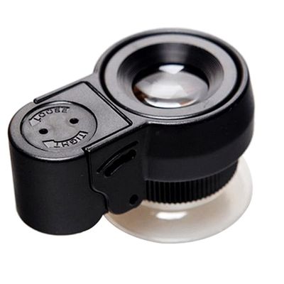 JUIYU Microscope Accessories Kit 45X LED Illuminated Jewelry Magnifier Microscope Magnifying Glass Zoom Microscope Slides