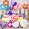 Meooeck 12 Pcs Inflatable Lollipop Assorted Inflatable Suckers Birthday Party Decoration Candy Balloons Props Favors for Swimming Pool, 4 Styles view 4