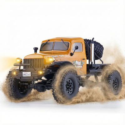 Fms Rochobby 1/10 Atlas Ready Set RC Crawler RC Truck 4X4 with Lighting, 2.4GHz Radio,Ball Bearing, Metal-Gear Full,4 Link Suspension,Rapid Separation Car Body for Adult Yellow