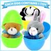 CH HAICHENG 12PCS Filled Easter Eggs with Plush Animal Toys Inside, Prefilled Easter Eggs for Easter Eggs Hunt, Easter Basket Stuffers Fillers, Easter Classroom Prize Supplies view 3