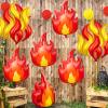 18 Pcs Fire Truck Birthday Party Supplies 32 Inch Fire Balloons Aluminum Firefighter Birthday Decorations 24 Inch Flame Fireman Theme Kids' Party Balloons for Campfire Hunting Decor view 4