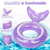 HeySplash Pool Floats Kids, Inflatable Swimming Ring Mermaid Tail Shaped Swim Tube Floaties, Summer Water Fun Beach Party Swimming Pool Toys for Kids Children Water Activities, Pink + Purple view 2