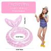 HeySplash Pool Floats Kids, Inflatable Swimming Ring Mermaid Tail Shaped Swim Tube Floaties, Summer Water Fun Beach Party Swimming Pool Toys for Kids Children Water Activities, Pink + Purple view 3