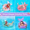 HeySplash Pool Floats Kids, Inflatable Swimming Ring Mermaid Tail Shaped Swim Tube Floaties, Summer Water Fun Beach Party Swimming Pool Toys for Kids Children Water Activities, Pink + Purple view 4