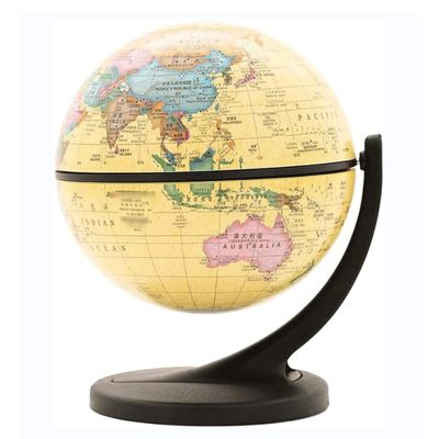 VNABO Geographic Globes Cute Classic Mini Globe 11cm / 4.3" Wonder Globe Retro Antique Desktop Political Globe with Single Axis Base Desktop World Globe Home Dcor