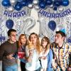 21st Birthday Decorations for Him, Blue and Silver Happy 21st Birthday Decorations for Boys Men, 21 Bday Balloons Banner Tablecloth Fringe Curtains Hanging Swirls, 21 Years Old Bday Party Supplies view 3