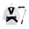 APINATA4U 17.5" Tall Martial Arts Pinata Karate Tae Kwon Do Birthday Party Decoration Black Belt,INCLUDES Stick and Mask view 1