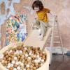 Realhaha Ball Pit Balls 100 Play Balls Plastic Balls for Baby Girls Toddlers Kids Play Tent Pool Playhouse Playpen Party Decoration, Khaki view 3
