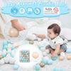 Realhaha Ball Pit Balls 100 Play Balls Plastic Balls for Baby Girls Toddlers Kids Play Tent Pool Playhouse Playpen Party Decoration, Green Blue view 3