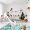 Realhaha Ball Pit Balls 100 Play Balls Plastic Balls for Baby Girls Toddlers Kids Play Tent Pool Playhouse Playpen Party Decoration, Green Blue view 4