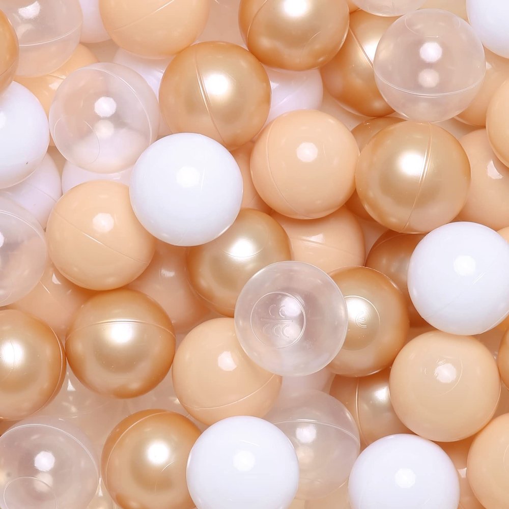 Realhaha Ball Pit Balls 100 Play Balls Plastic Balls for Baby Girls Toddlers Kids Play Tent Pool Playhouse Playpen Party Decoration, Pearl Brown