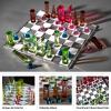 Trademark Games Modern Chess Set - Acrylic Chess Board with 32 Colorful Game Pieces - Unique Tabletop Decor Item with Functional Gameplay view 4