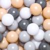 GOGOSO Ball Pits Balls Toddlers 50 100 200 500 Plastics Shape Ball Non-Phthalate Non-BPA Non-Toxic 2.2-Inch Crush Proof Play Balls,Beige+Dark Gray+Gray+White,100pcs view 1